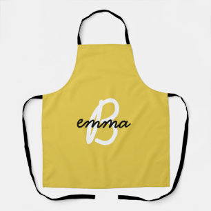 Tablier Nom tendance   Mustard Jaune Moderne