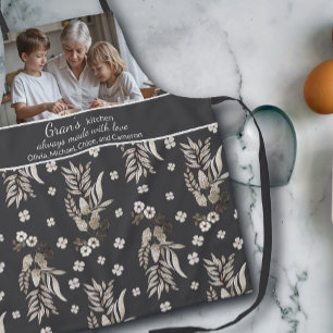 Tablier Noms de collage photo de cuisine de Gran botanique