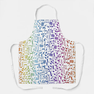 Tablier Notes de musique colorées dansantes Amoureux de la