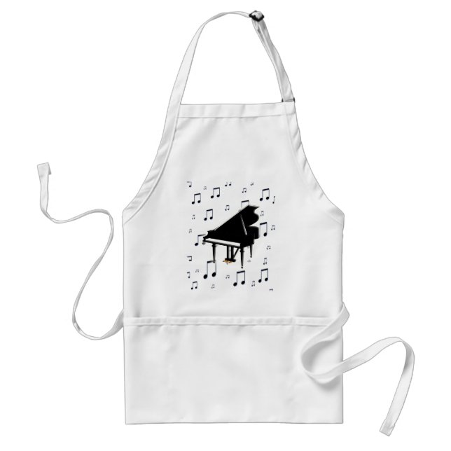 Tablier Notes de piano à queue et de musique (Devant)