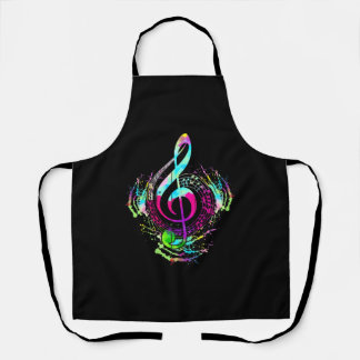 Tablier Notes musicales colorées Amateurs de musique Valen