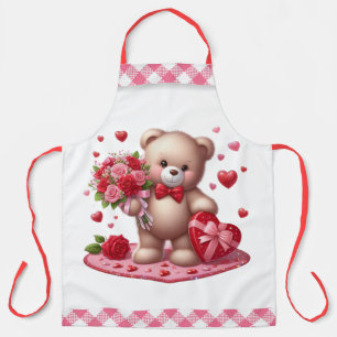 Tablier Nounours d'ours en peluche pour la Saint-Valentin