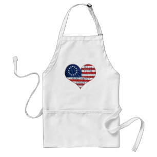 Tablier Nous Le Peuple American Flag Heart Adulte Apron