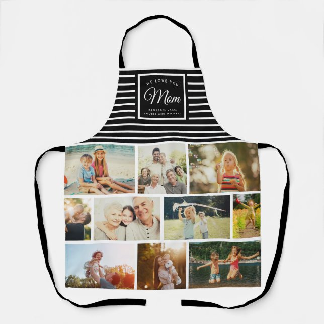 Tablier NOUS VOUS AIMONS MOM Famille Collage de photos Scr (Recto)