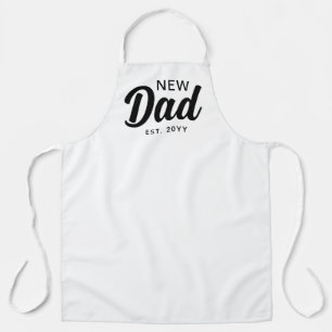 Tablier Nouveau papa 1ère fois Père blanc Script Custom Ch