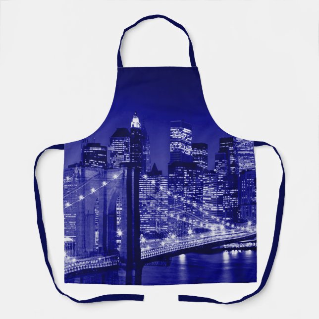 Tablier Nuit bleue à New York (Recto)