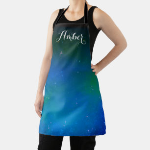 Tablier Nuit Étoilée Bleu Galaxie Ciel Personnalisé