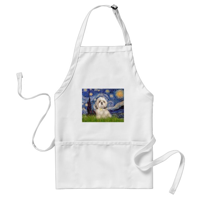Tablier Nuit étoilée - Shih Tzu (Y) (Devant)