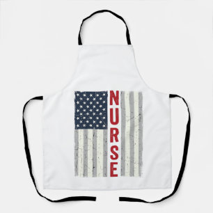 Tablier Nurse Drapeau Américain Vintage Gravure Design de 