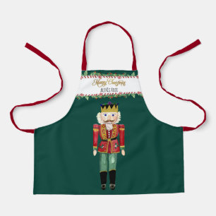 Tablier Nutcracker Sucre de canne Joyeux Noël Holly w Nom