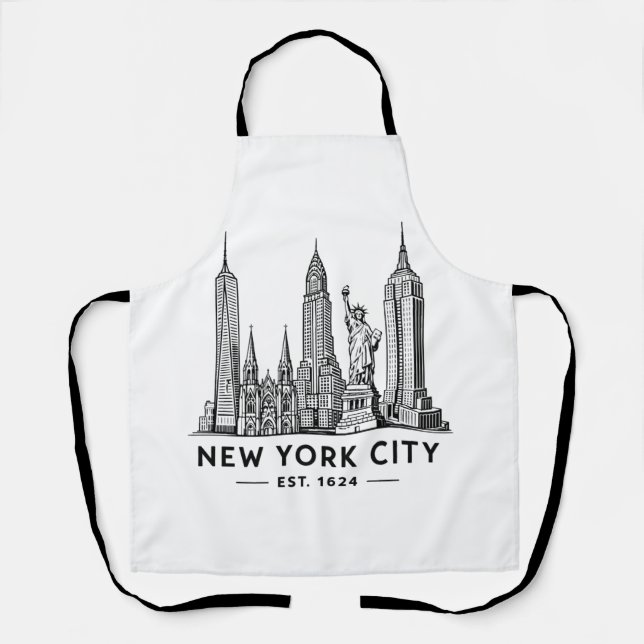 Tablier NYC Skyline Illustration with Statue of Liberty (Recto)