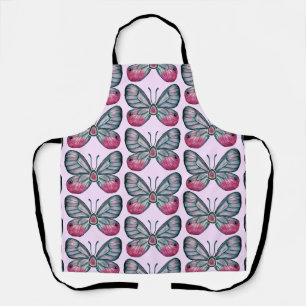 Tablier Octobre Pink verre papillon Motif Design