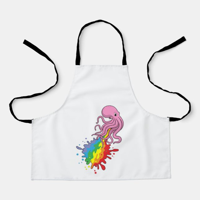 Tablier Octopus avec arc-en-ciel (Recto)