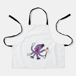Tablier Octopus comme magicien avec Casquette