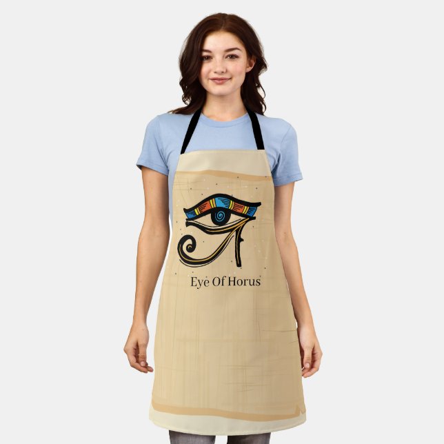 Tablier OEil de Horus sur papyrus, hiéroglyphes égyptiens (Porté)