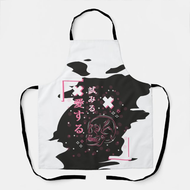 Tablier Oeil de nid avec personnages japonais     (Recto)