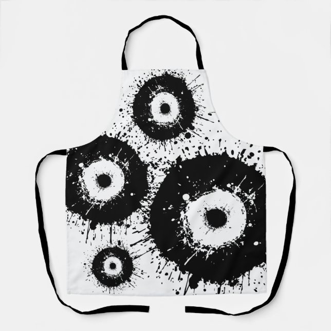 Tablier Oeil mal noir et blanc (Recto)