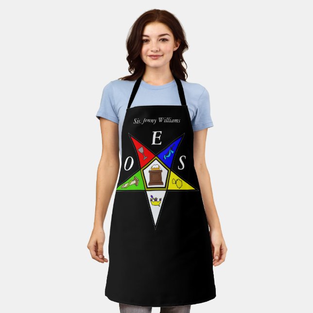 Tablier OES Eastern Star Sister Masonry Order Black (Porté)