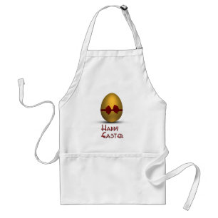 Tablier OEuf de Pâques doré avec Bow rouge