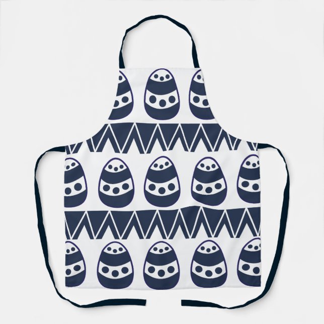 Tablier Oeufs de Pâques Chevron Stripes heureux Motif de P (Recto)