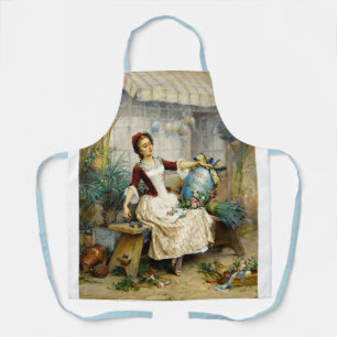 Tablier Oeufs de Pâques, peinture vintage d'art