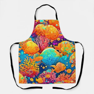 Tablier Oeuvre colorée de la barrière de corail