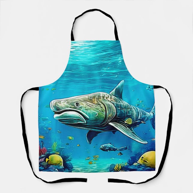 Tablier Œuvre d'art Prédateur Océanique Requin (Recto)