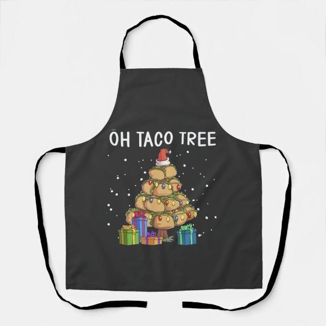 Tablier Oh Taco Tree Drôle Nourriture Mexicaine Laide Noël (Recto)