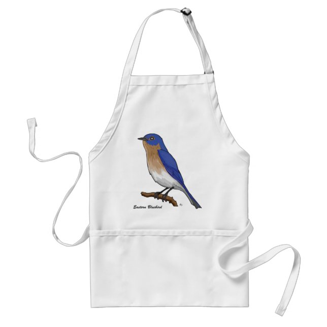 TABLIER OISEAU BLEU ORIENTAL (Devant)