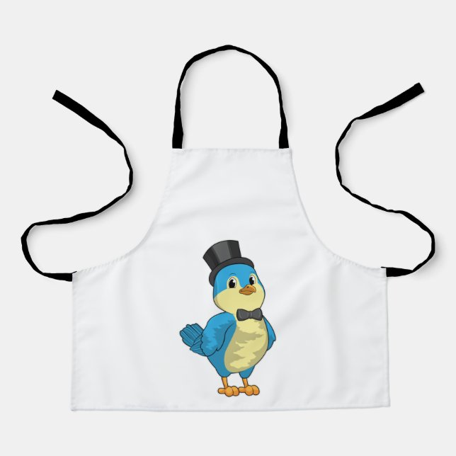 Tablier Oiseau comme marié avec ruban (Recto)