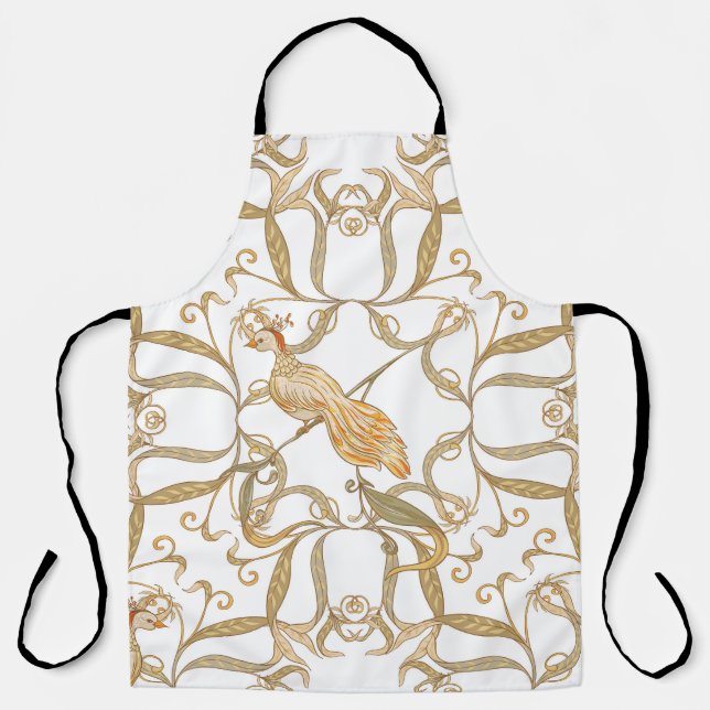 Tablier Oiseaux à fleurs Art nouveau (Recto)