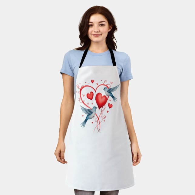 Tablier Oiseaux pour la Saint-Valentin (Porté)