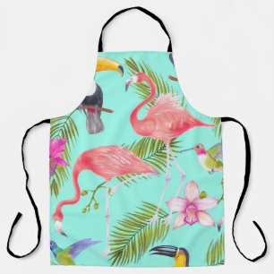 Tablier Oiseaux tropicaux : motif imperméable.