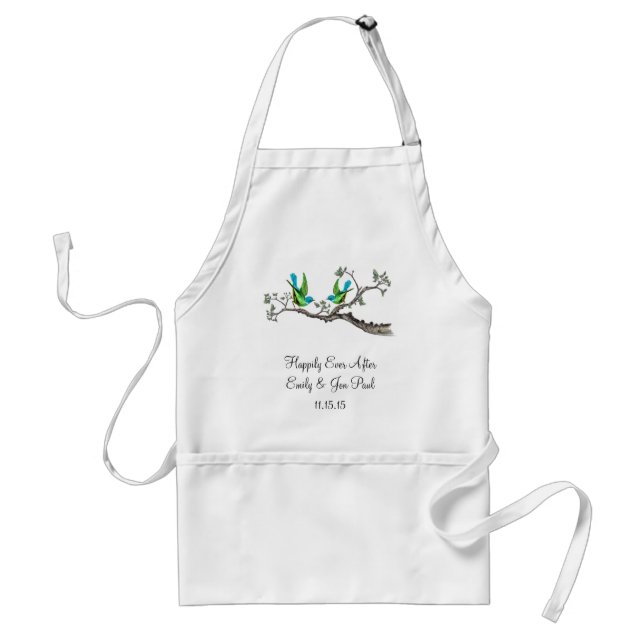 Tablier Oiseaux vintages Apple Green & Aqua (Devant)