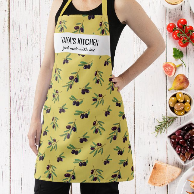 Tablier Olive Branch, Restaurant Chef Cook's Custom Name (Créateur téléchargé)