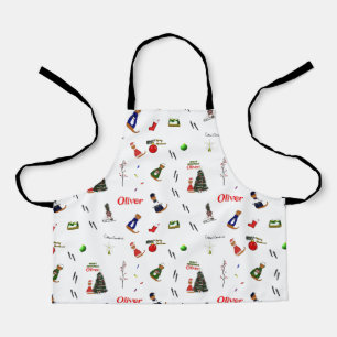 Tablier Oliver La Loutre Noël Motif Aléatoire