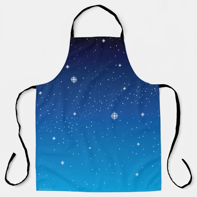 Tablier Ombre nocturne étoilée bleu foncé (Recto)