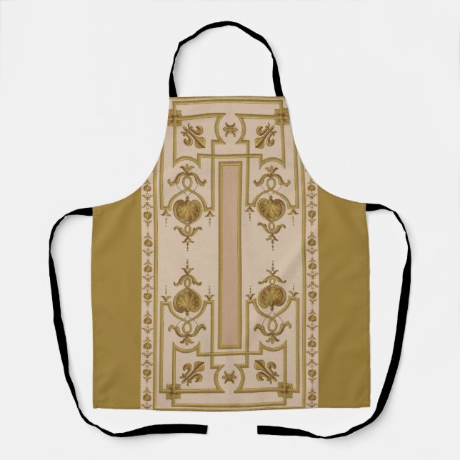 Tablier opulent imprimé baroque d'or (Recto)