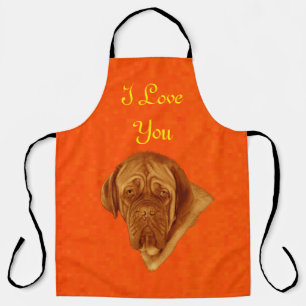 Tablier Orange Dogue Bordeaux Chien Design,