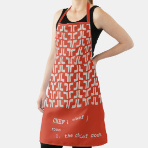 Tablier orange épicé CHEF en tissu de boue Tribal Afrique 