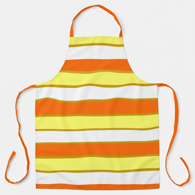 Tablier Orange, jaune et White Stripes (Recto)