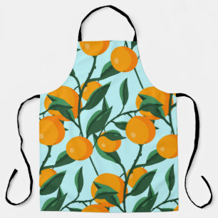 Tablier oranges sur branches de feuilles sans soudure moti