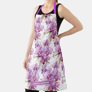 Tablier Orchidée Fleurie Violet Féminin 