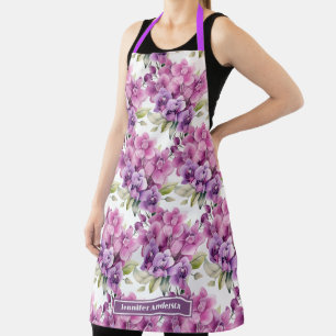 Tablier Orchidée Fleurie Violet Féminin