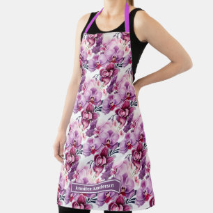 Tablier Orchidée Fleurie Violet Féminin