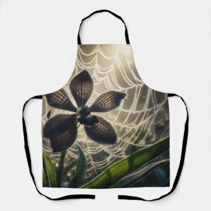 Tablier Orchidée noire Spiderweb Floral