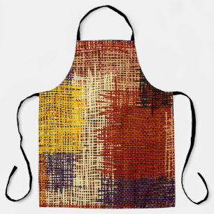Tablier Ornement broderie, lignes colorées, style bohème