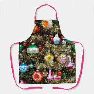 Tablier Ornements de Noël Colorés Vintage