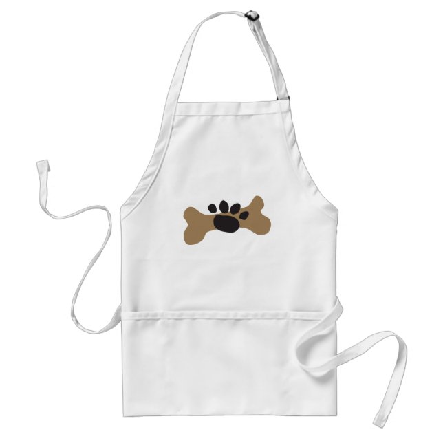 Tablier Os et empreinte de patte de chien (Devant)