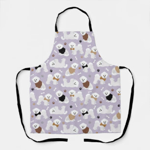 Tablier Os et pattes pourpres de Bichon Frise